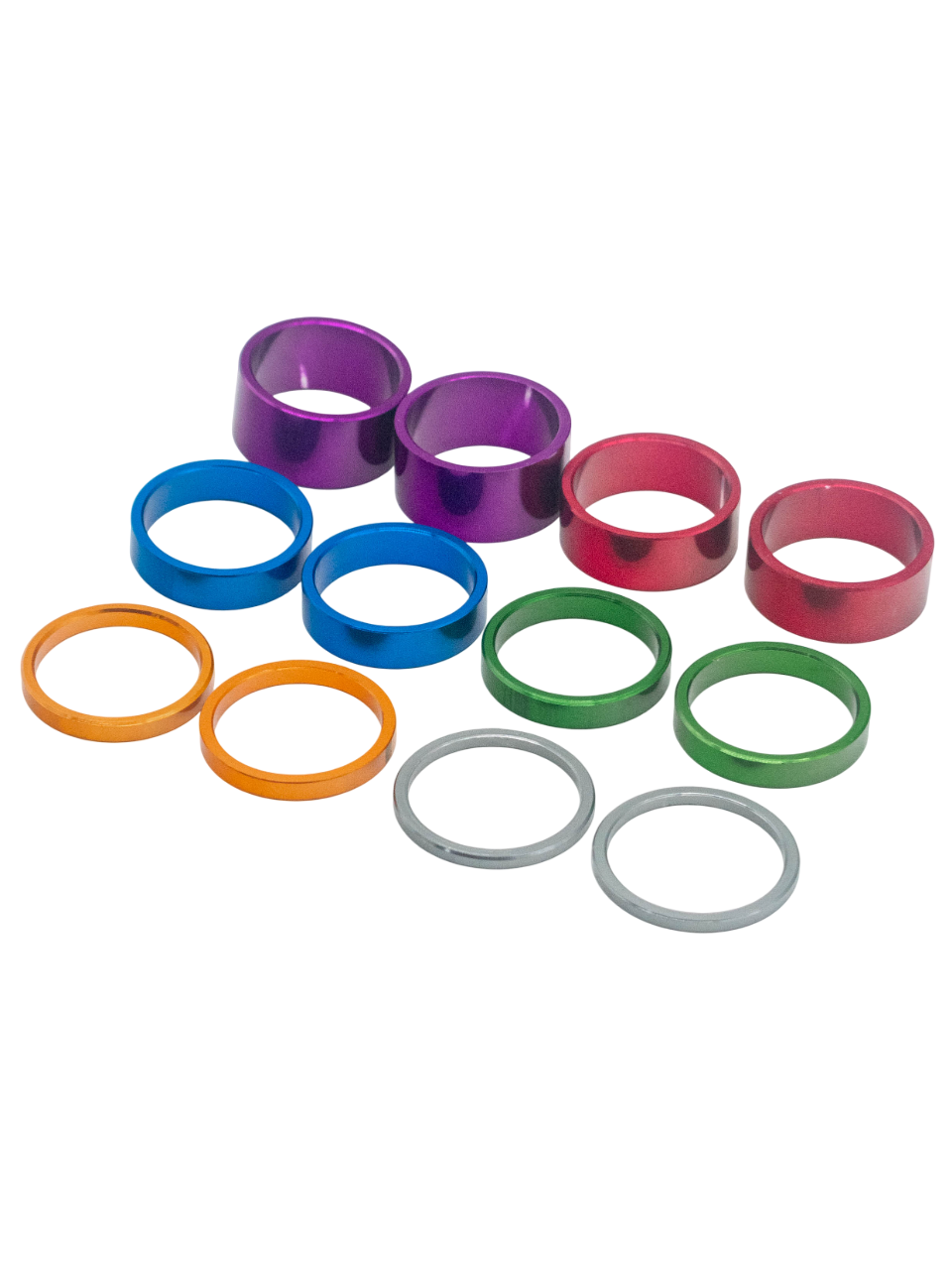 Front Right View of a Set of 40mm Anodized Aluminum Colored Hub Spacers.