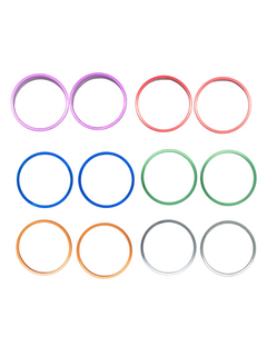 Top of a Set of 50mm Anodized Aluminum Colored Hub Spacers.