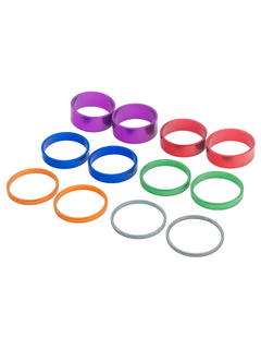 Front Right View of a Set of 50mm Anodized Aluminum Colored Hub Spacers.
