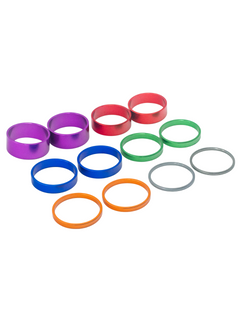 Front Left View of a Set of 50mm Anodized Aluminum Colored Hub Spacers.