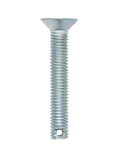 Top View of a 50mm Flat Head Drilled Shank Screw and Cotter Pin.