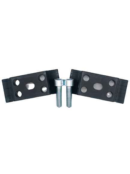 Top Down View of Two Odenthal Motor Mount Clamps and Mounting Bolts.