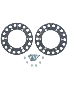 Top Down View of a Plastic Sprocket Guard 8 Inch 200mm With Metric Hardware.