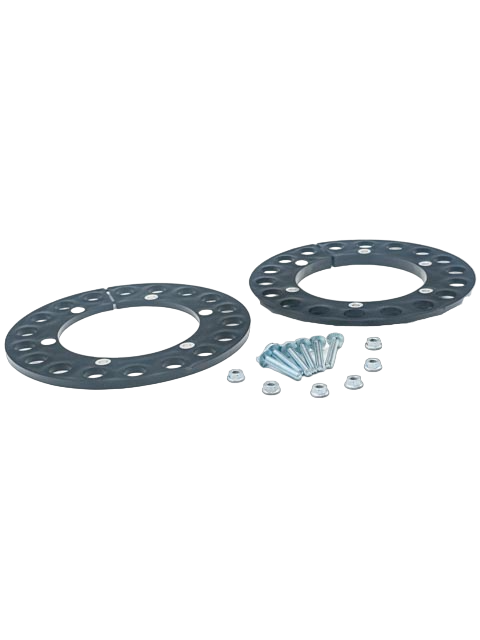 Front Left View of a Plastic Sprocket Guard 8 Inch 200mm With Metric Hardware.