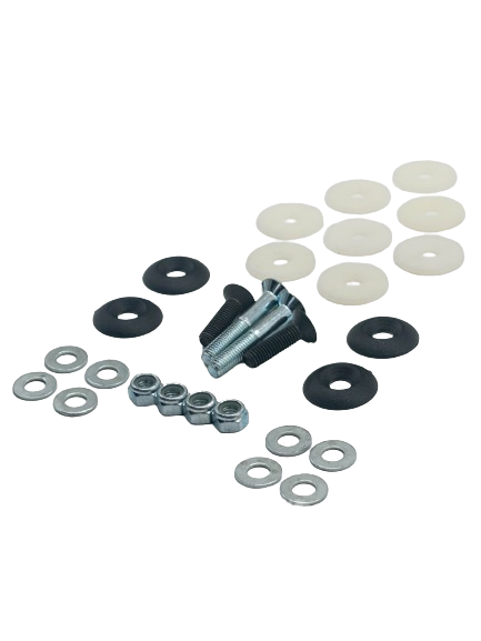 Front Right View of a Seat Mounting Washer and Bolt Kit for Karting.