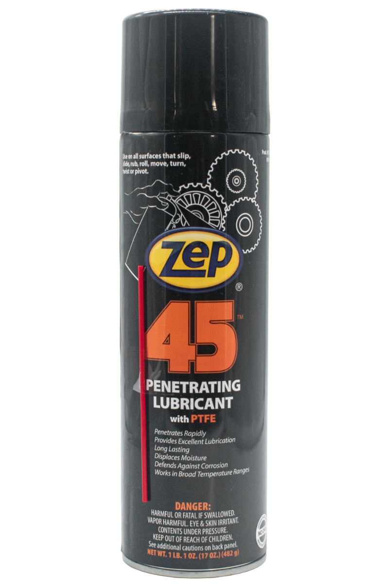 Front of a Zep 45 Penetrating Lubricant Can.