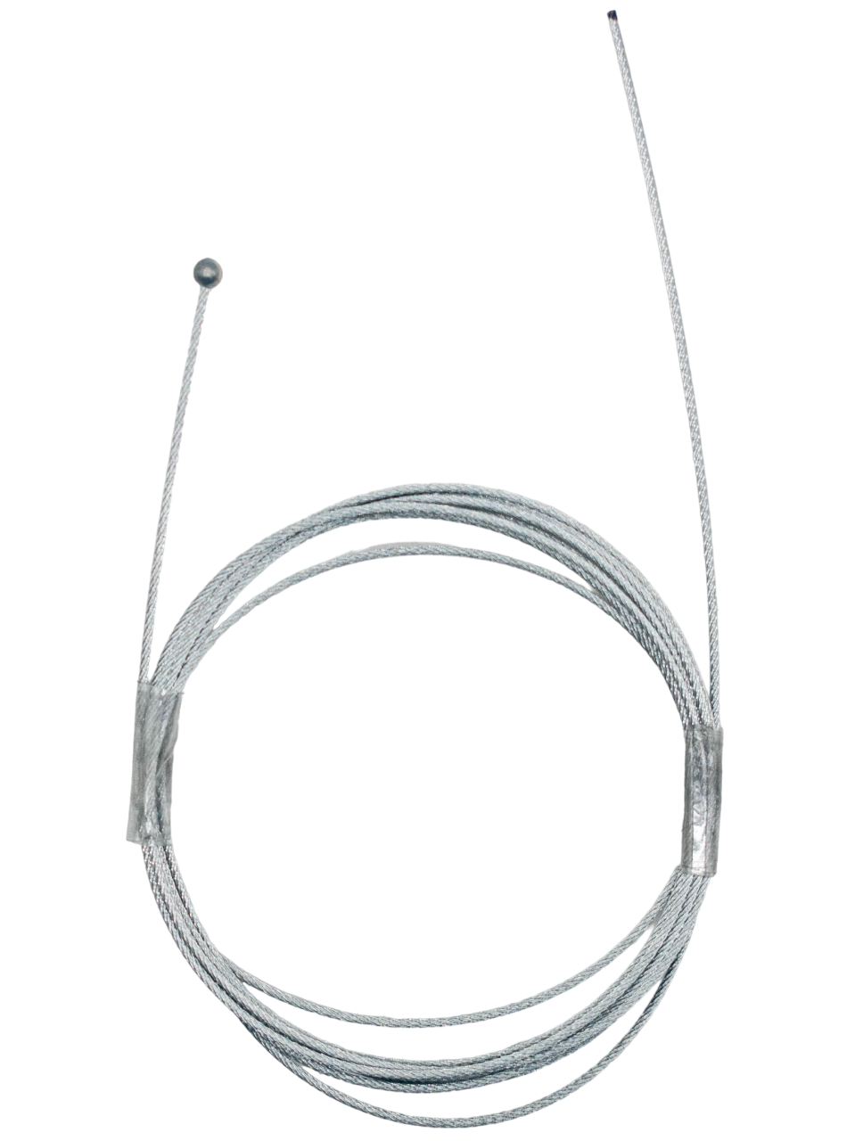 Top View of a 96 Inch Long Ball End Throttle Cable.