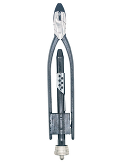 Back of Long Black Safety Wire Pliers.
