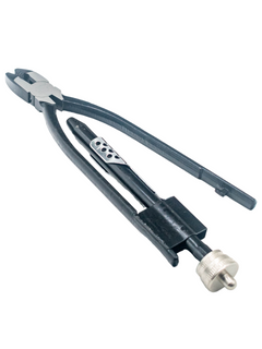 Front Left of Long Black Safety Wire Pliers.
