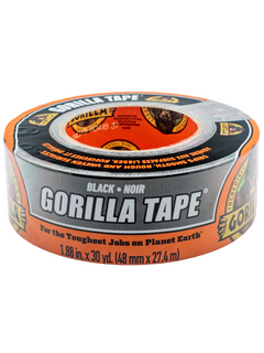 Front of a Roll of Black Noir Gorilla Tape.