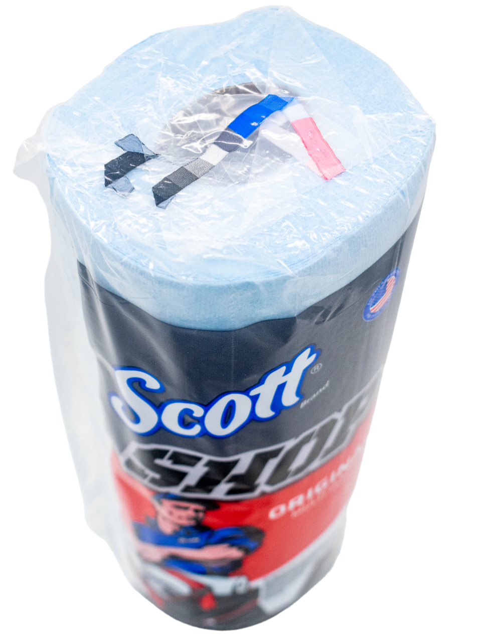 Top of a Pack of Blue Scott's Shop Towels.