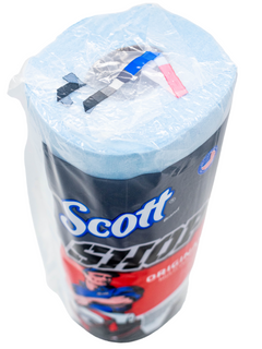 Top of a Pack of Blue Scott's Shop Towels.