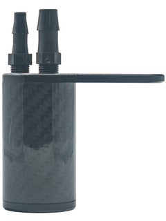 Side View of the Black LO206 Carbon Fiber Lightweight Catch Can.