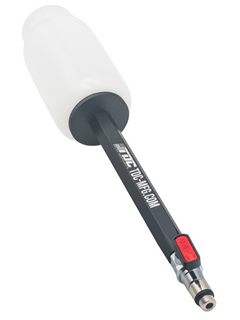 Low Front View of a TDC Racing Components Brake Bleeder with Both 10mm and 1/8" NPT Fittings.