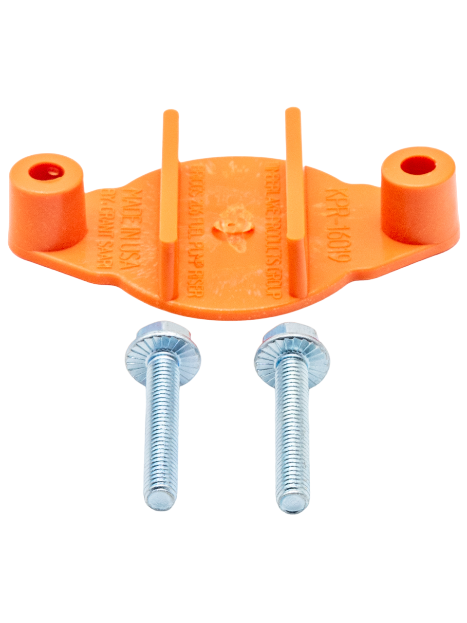 Orange Fuel Pump Riser with Two Flange Bolts.