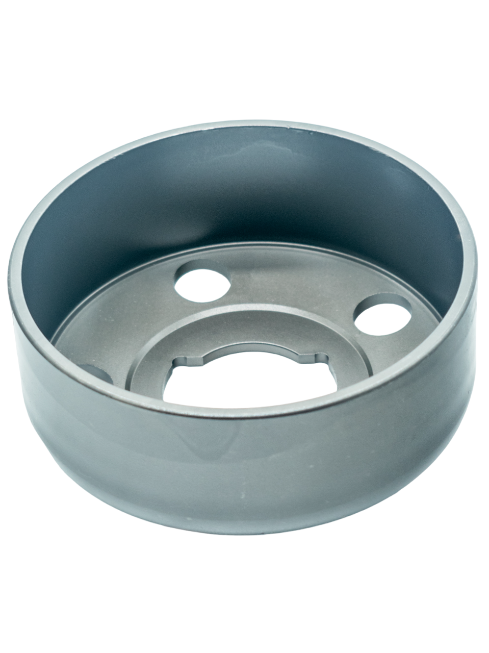 Front of an Upside Down Noram Premier Stinger Stamped Drum.