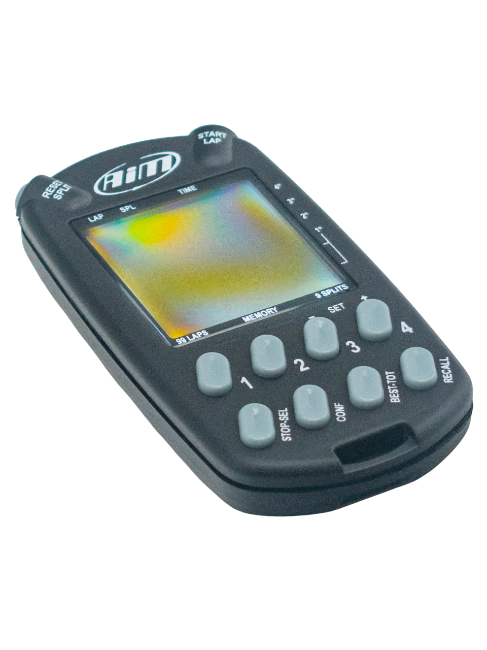 Front Left View of an Aim MultiChron Digital Stopwatch.