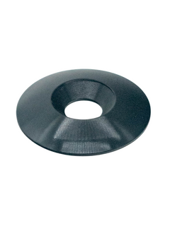Front of a Black Anodized Aluminum Conical Washer.