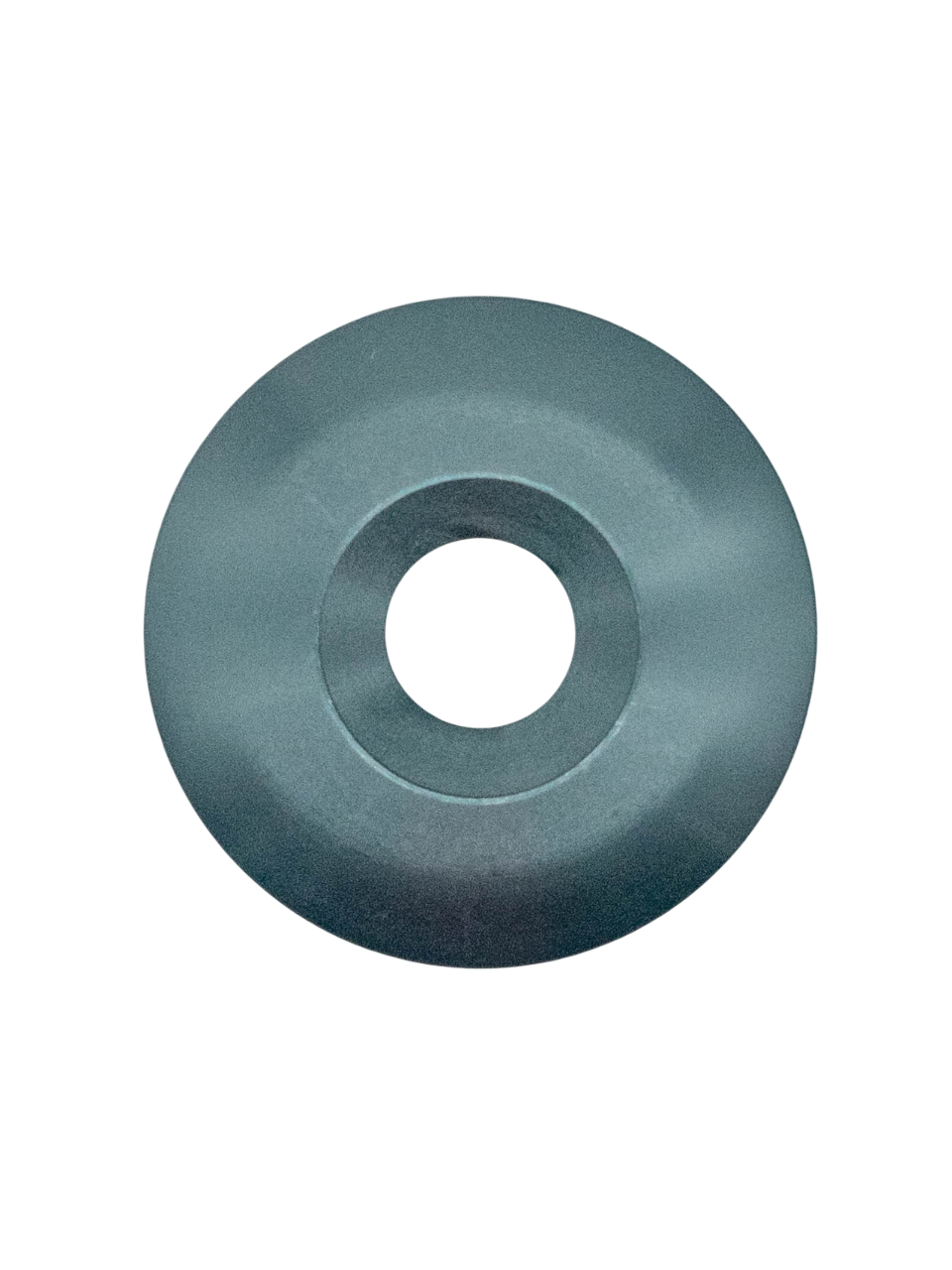 Top of a Gray Anodized Aluminum Conical Washer.