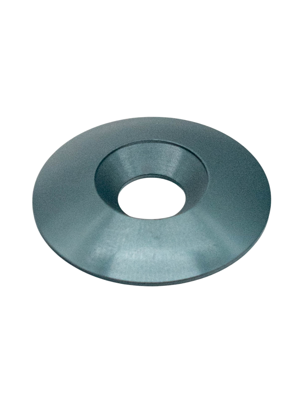 Front of a Gray Anodized Aluminum Conical Washer.