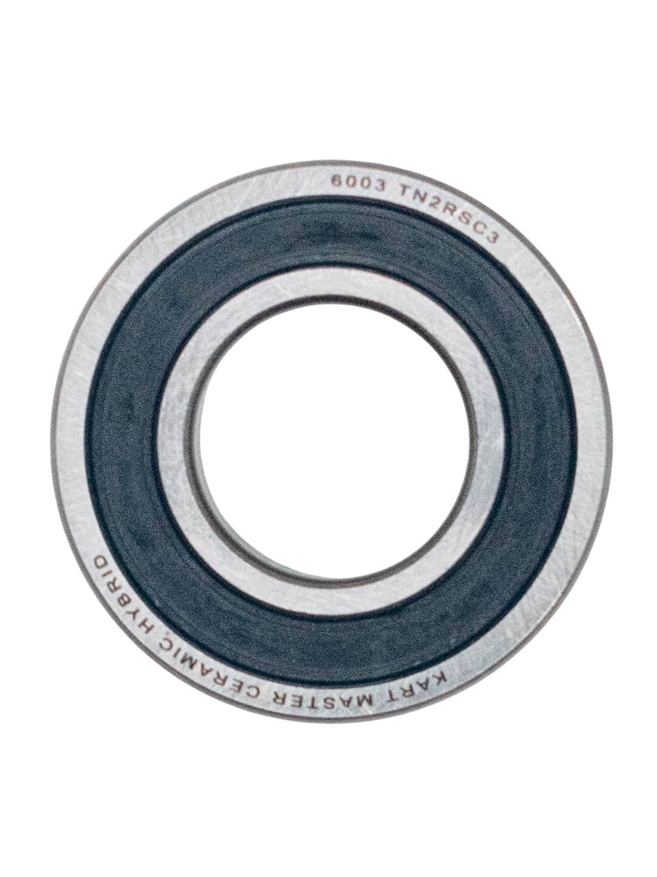 Top of a 17mm ID 35mm OD 10mm Width Ceramic Hybrid Wheel Bearing.