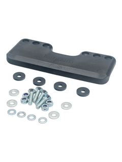 Front Right View of a Karting Chassis Protector Skid Plate and Hardware.
