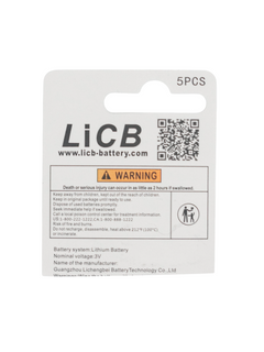 Back of an LiCB Sniper Aligner Battery Package.