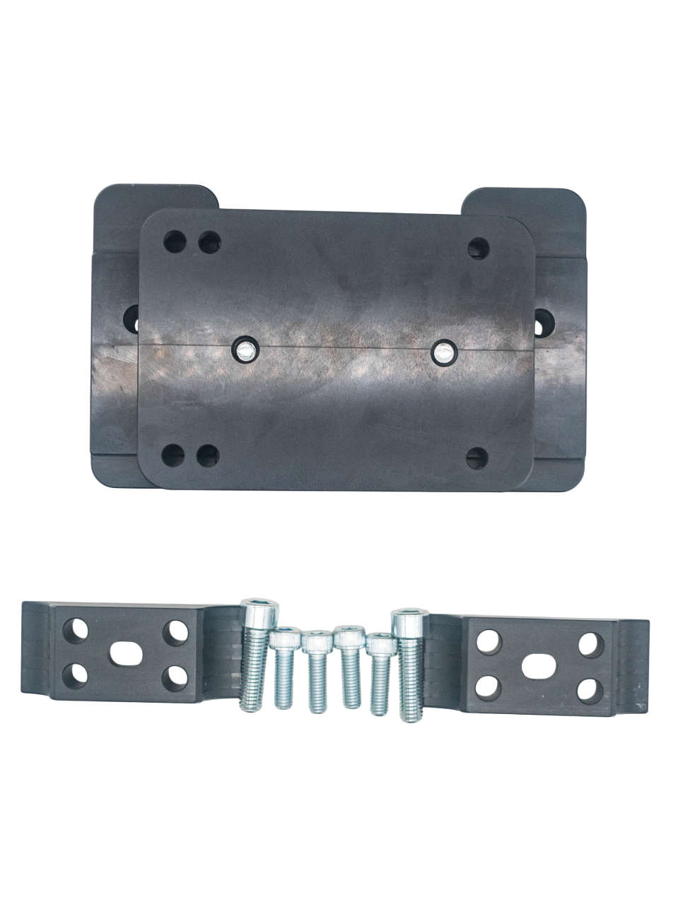 Top of an Odenthal OD-ESB 5 Degree Karting Engine Motor Mount and Mounting Hardware.