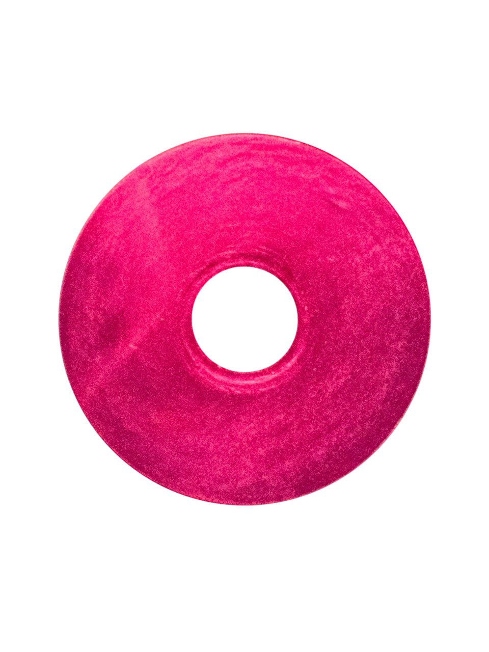 Bottom of a Red Anodized Aluminum Conical Washer.