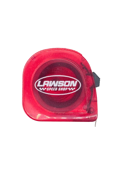 Top Down View of a Red Lawson Speed Shop Tape Measurer.