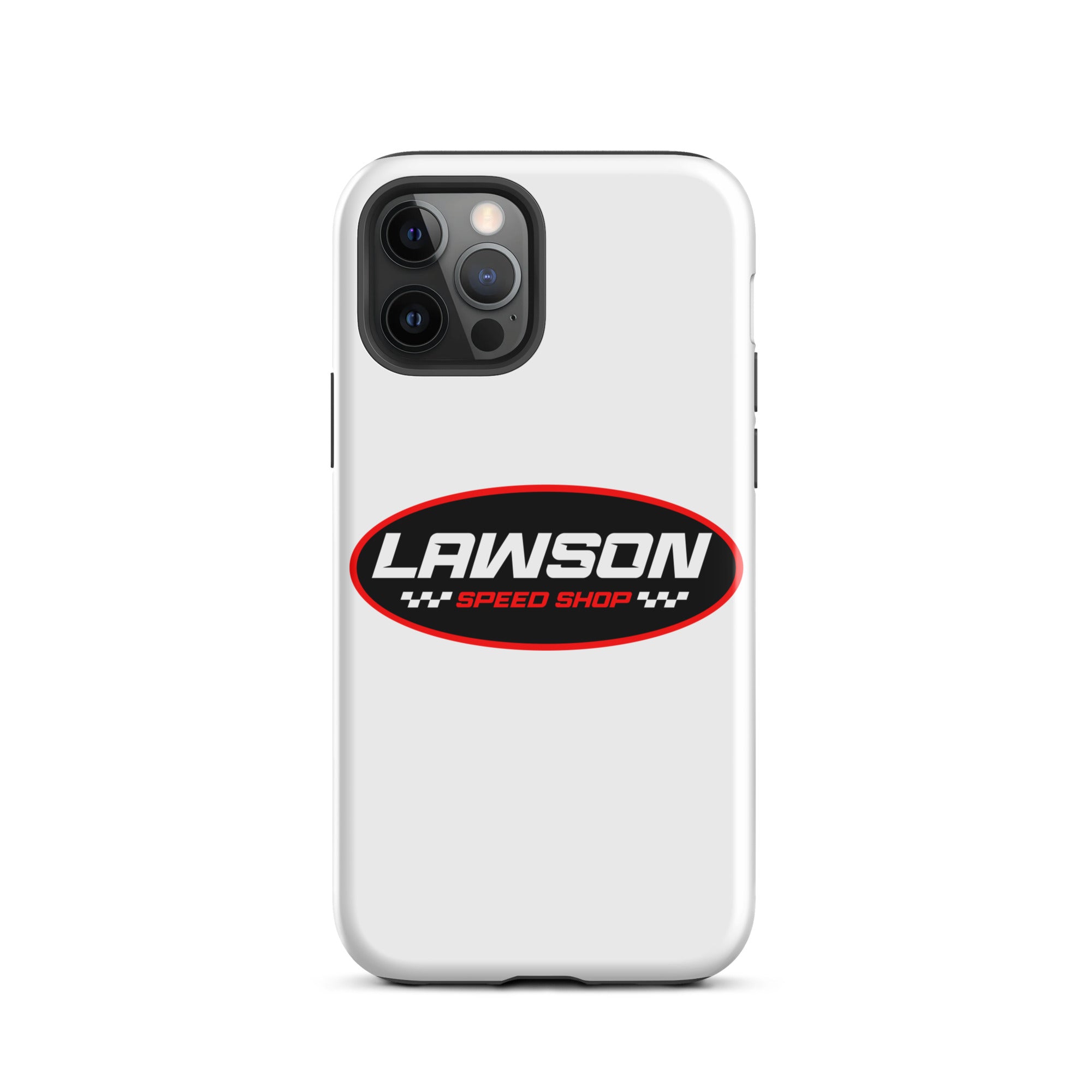iPhone 12 Pro White Lawson Speed Shop Phone Case.