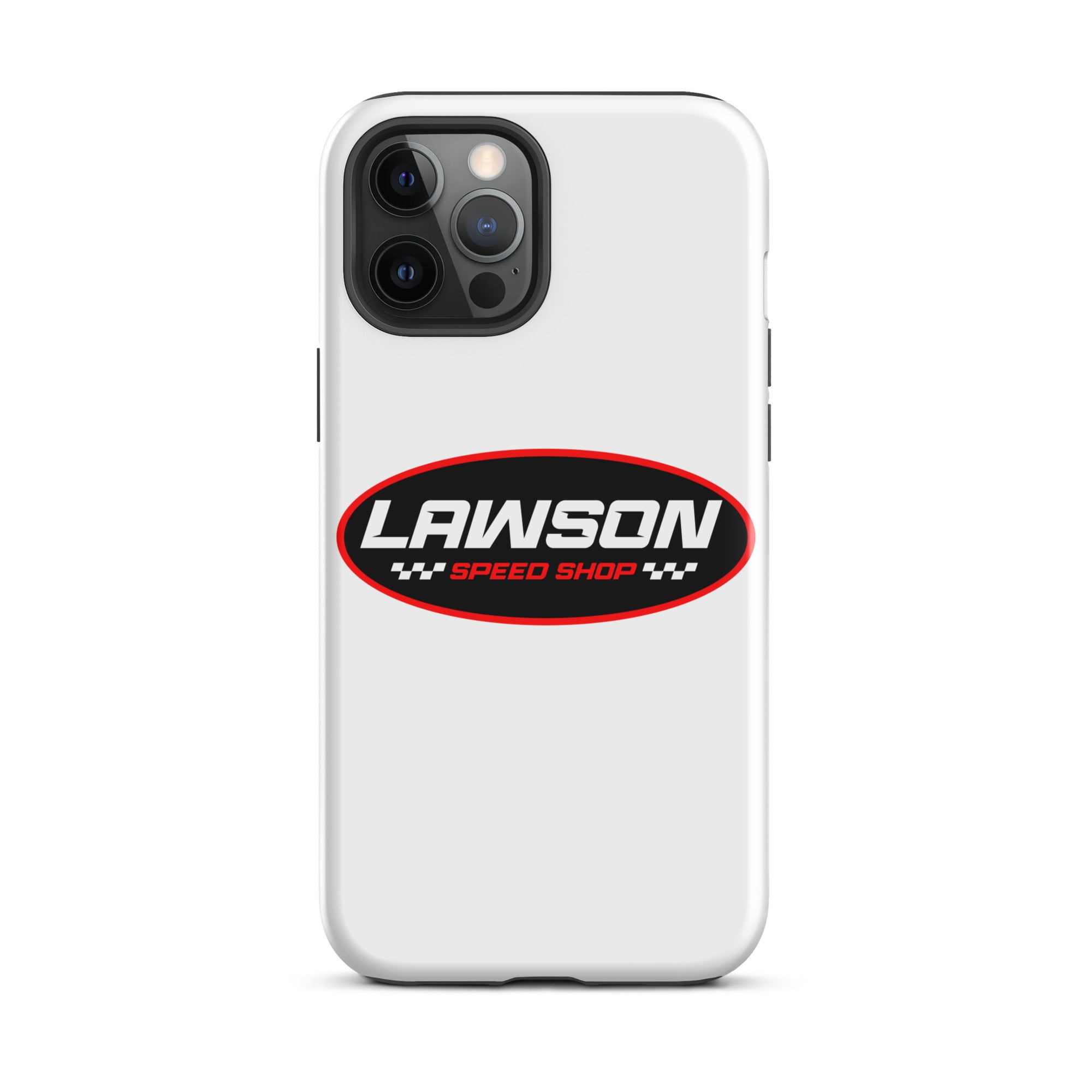 iPhone 12 Pro Max White Lawson Speed Shop Phone Case.