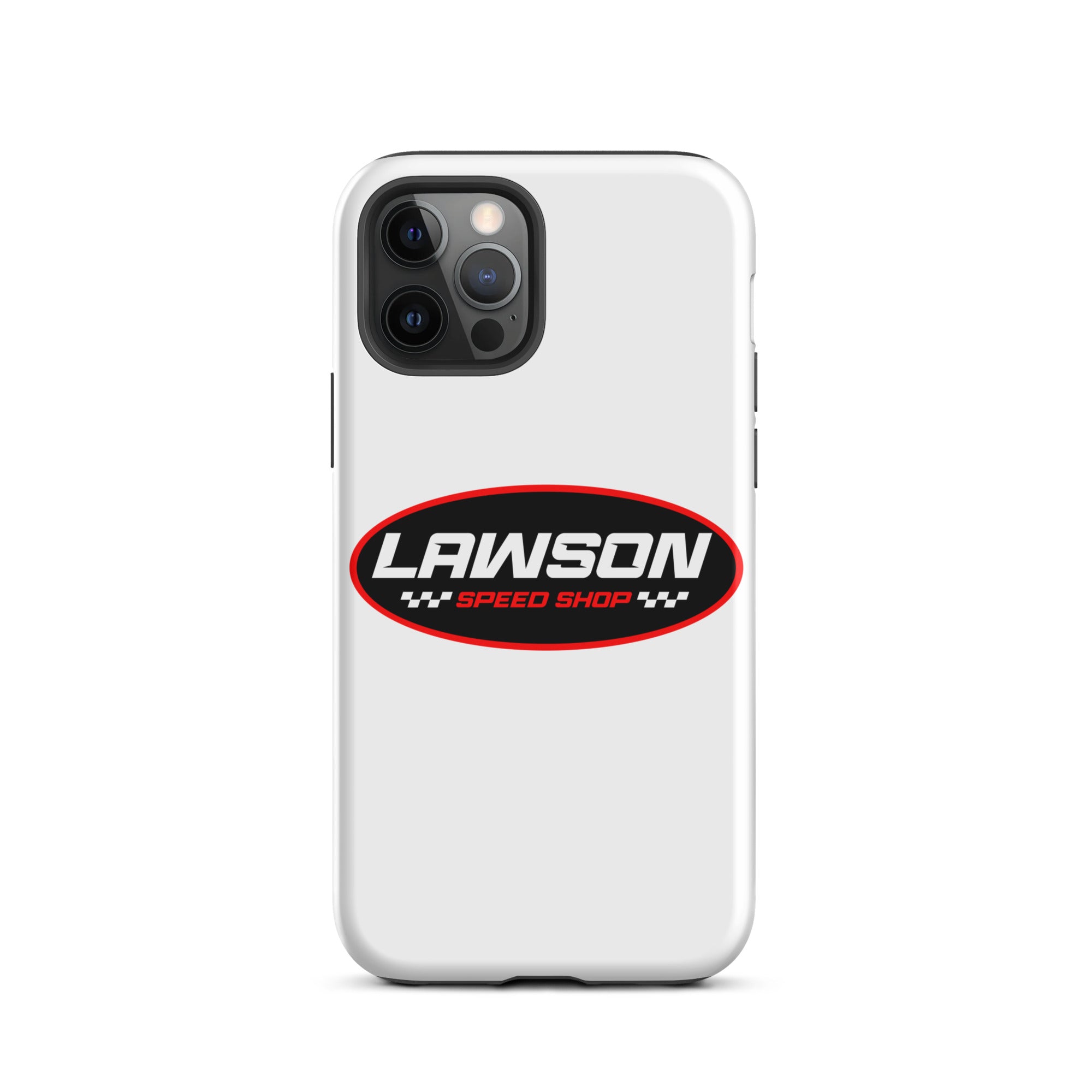 iPhone 12 Pro White Lawson Speed Shop Phone Case.