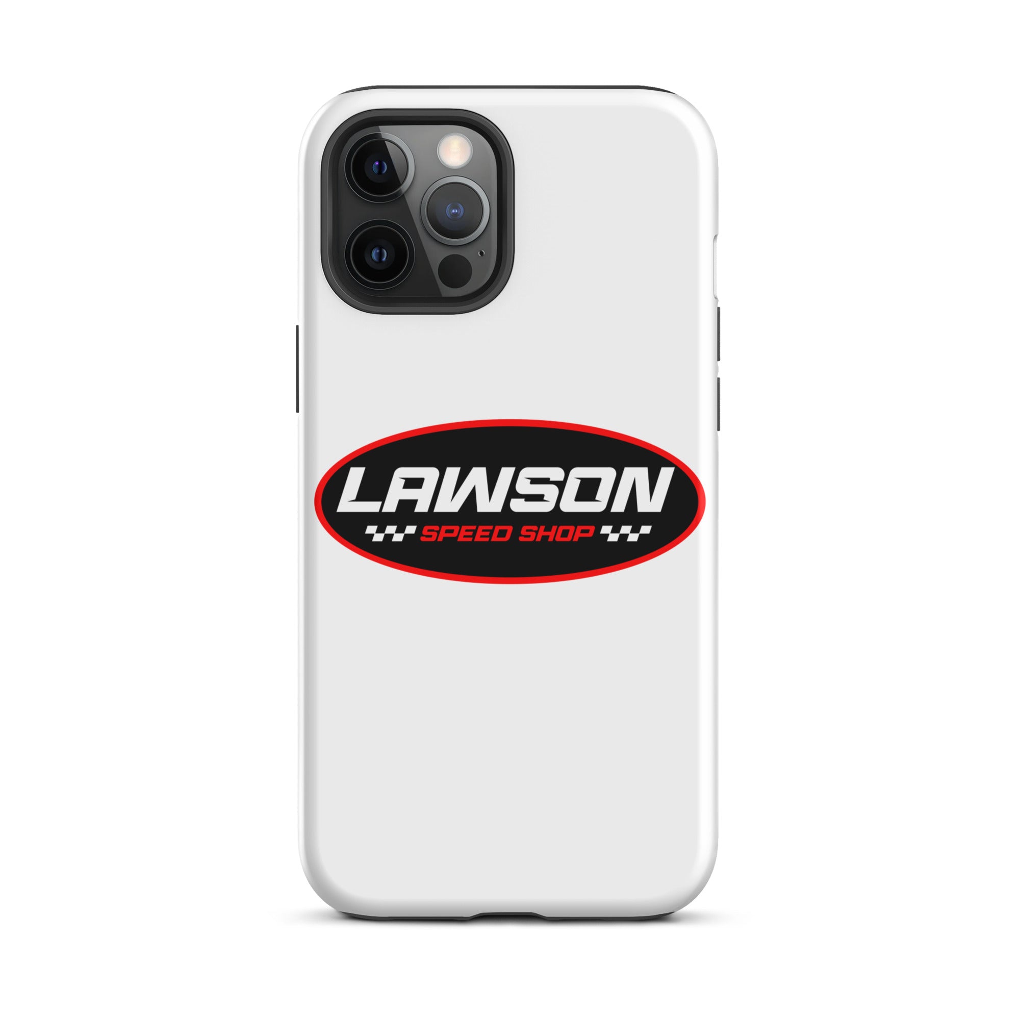 iPhone 12 Pro Max White Lawson Speed Shop Phone Case.