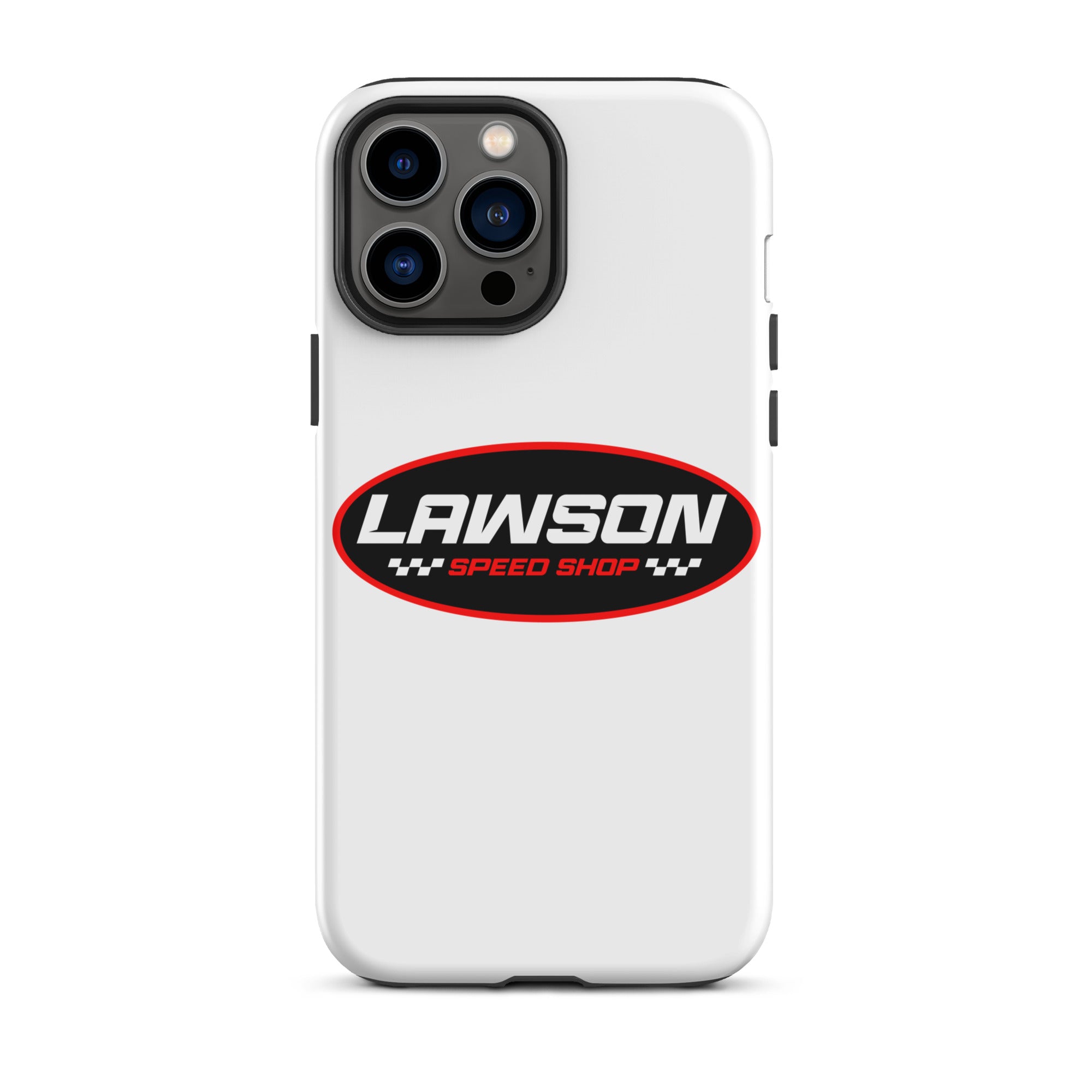 iPhone 13 Pro Max White Lawson Speed Shop Phone Case.