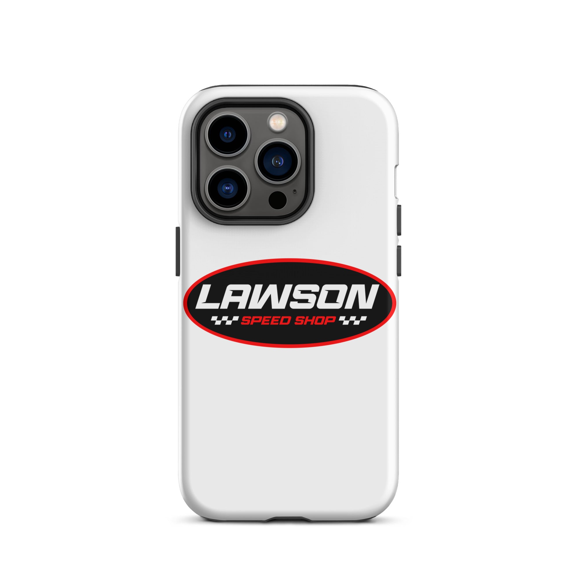 iPhone 14 Pro White Lawson Speed Shop Phone Case.