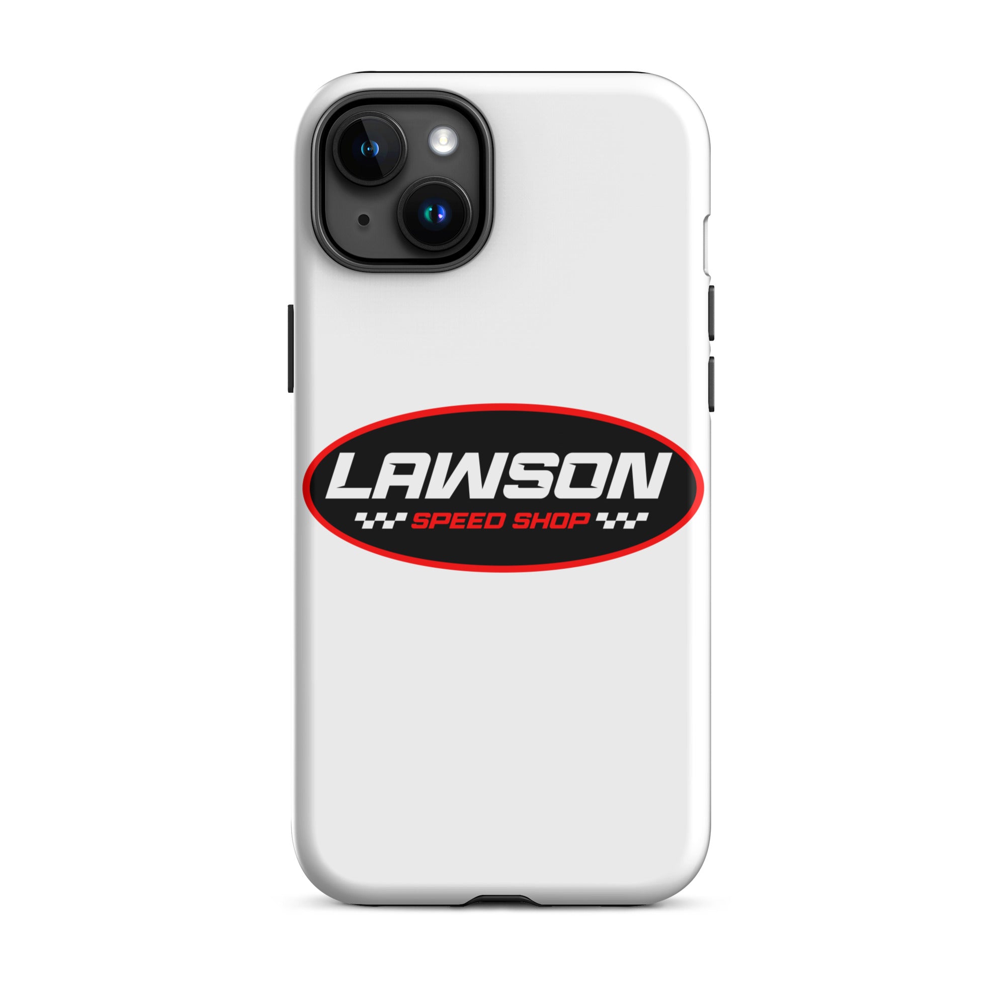 iPhone 15 Plus White Lawson Speed Shop Phone Case.