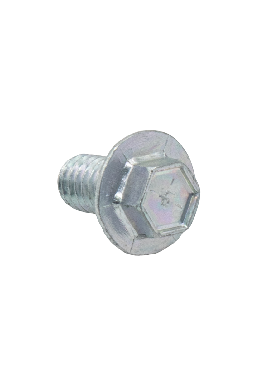 Bottom Angled Top View of the Silver LO206 Blower/Side Cover 3/8' x16 Flanged Head Bolt.