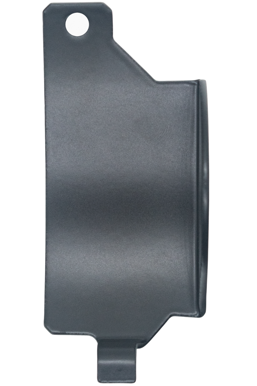 Overhead View of an Upside Down LO206 Black Flywheel Guard.