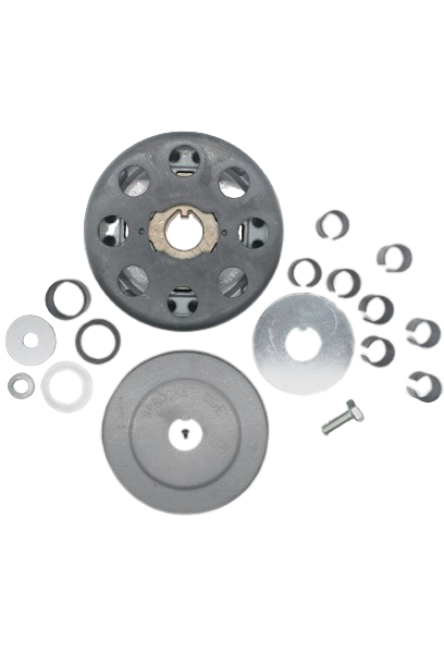 Top Down View of a Hilliard Flame Clutch Kit with a Bully Conversion Drum.
