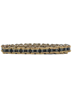 Side View of the #219 DID HTZ Hard Pin 114L Gold Chain with Black Links and Pins.