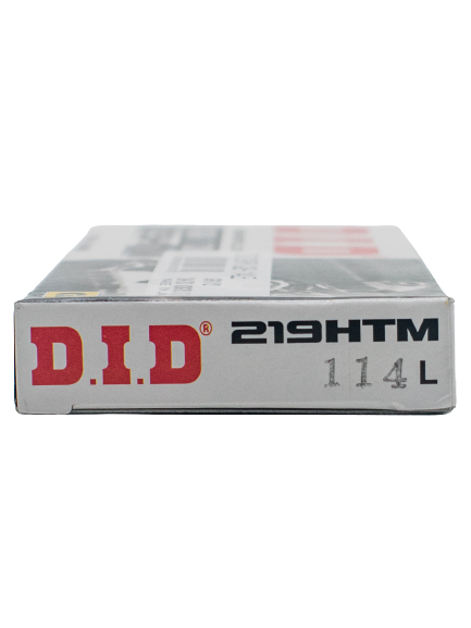 End of the #219 DID HTM Chain 114L White Box with Red D.I.D. Lettering.