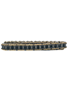 Side View of the Gold #219 DID HTM 114L Chain with Black Links.