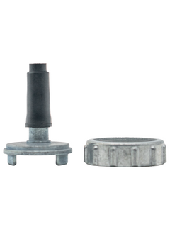 Low Front View of an LO206 Throttle Cable Top Cap and Retaining Screw to the Right of It.