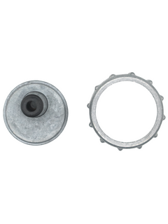 Top View of an LO206 Throttle Cable Top Cap and Retaining Screw to the Right of It.