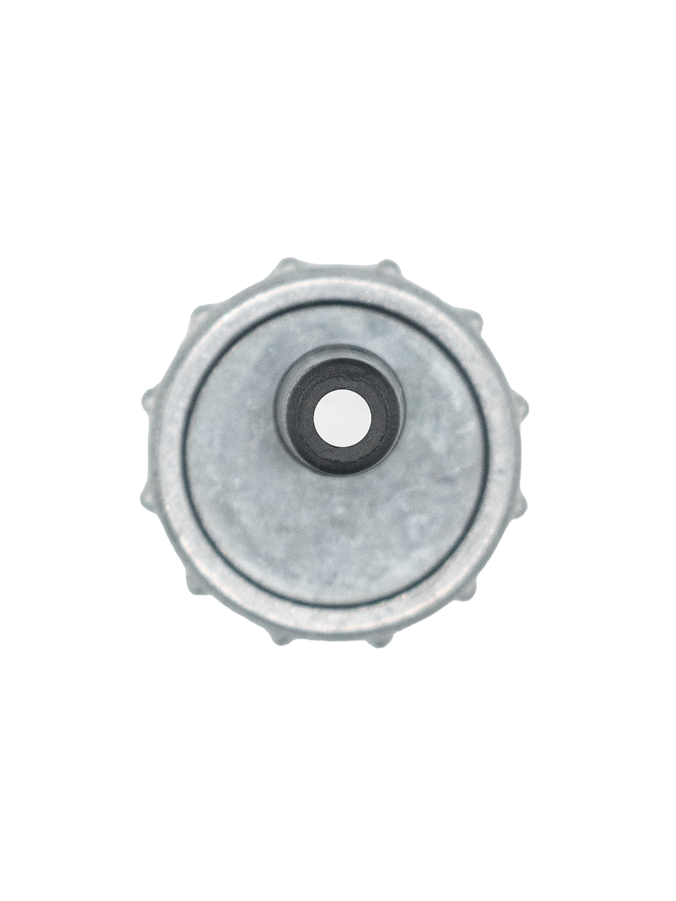 Top Down View of an LO206 Throttle Cable Top Cap and Retaining Screw on It.