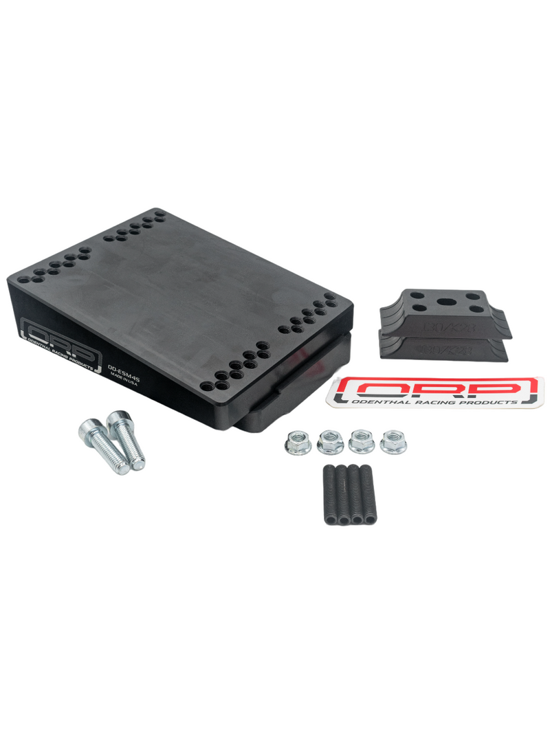 Odenthal EZ Set 4-Cycle LO206 Mount with Two Brackets, Bracket Bolts, Four Studs, Four Nuts, and an Odenthal Racing Products Sticker.