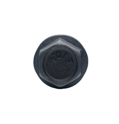 Head on Flange View of a Black LO206 Side Cover Bolt.