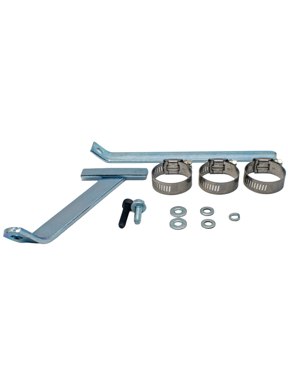 Top Front View of an LO206 Exhaust Pipe Bracket Set.