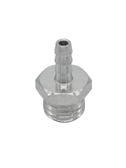 Top Angled View of the Silver LO206 Aluminum Pulse Fitting.